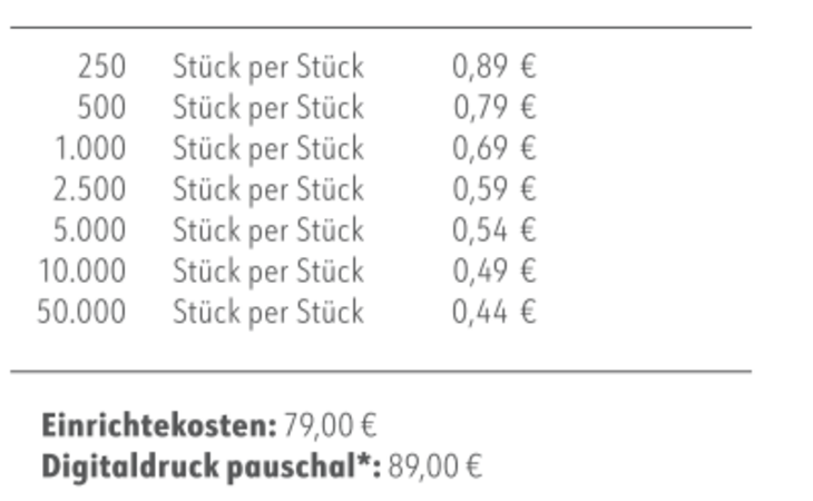 Preisliste Süße Kaubonbons in LogoRolle mit Logo