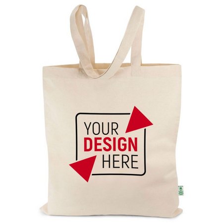 Tragetasche PASSAU 38 x 42 cm aus recycelter Baumwolle mit langen Henkeln mit Logo