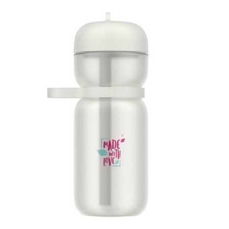 Mepal 600 ml Flip Sportflasche mit Logo weiß