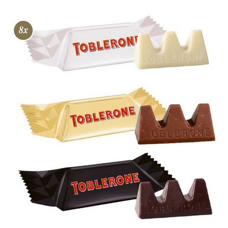 Füllvarianten 3D Präsent Transporter TOBLERONE Minis mit eigenem Logo