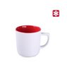 Keramikbecher Rico Pure weiß/rot mit eigenm Logo bedruckt