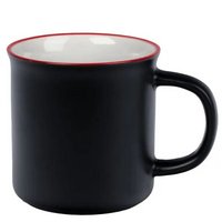 Keramikbecher Vintage schwarz matt crystal 350ml bdruckt mit eigenem Logo