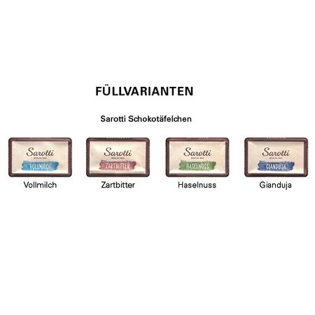 Füllvarianten Marken Wand Adventskalender Eco Papierblister Sarotti mit Logo