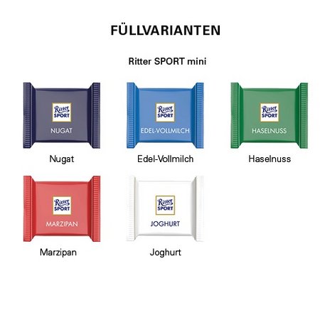 Füllvariante Werbekarte Midi Ritter SPORT mit Logo