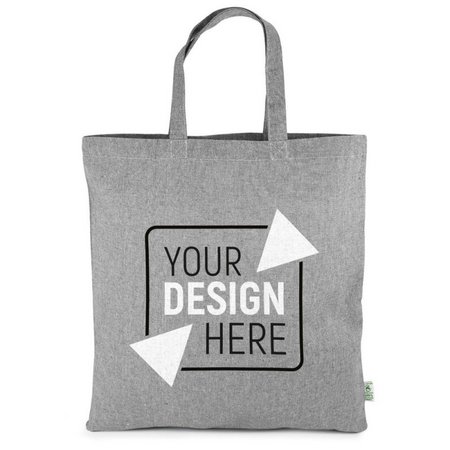 Tragetasche TRIER 38 x 42 cm aus recycelter Canvas-Baumwolle mit kurzen Henkeln mit Logo