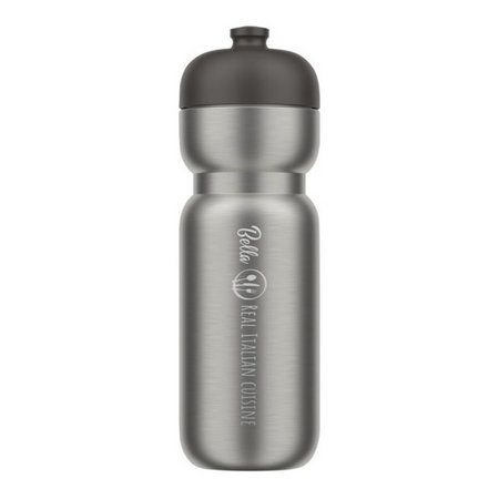 Mepal Pull 800 ml Edelstahl Sportflasche mit Logo schwarz