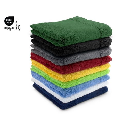 Farben Duschtuch Mari 70 x 140 cm hellblau mit Logo