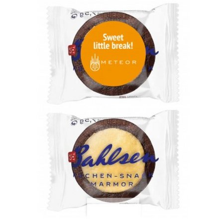 Mini-Kuchen mit Etikett und eigenem Logo