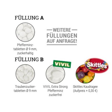 Füllvarianten Clic Clac Box mit Logo
