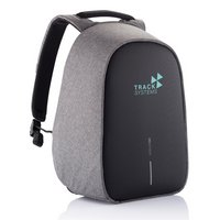 Grauer Bobby Hero Regular Anti-Diebstahl-Rucksack mit Logo