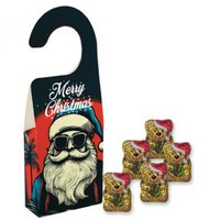 Schoko-Weihnachtsbärchen ca. 35g Türhänger Box mit Logo