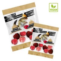 Vegane Fruchtgummis Rote Früchte in Kompakt-Werbetüte ca. 14g bedruckt mit Logo