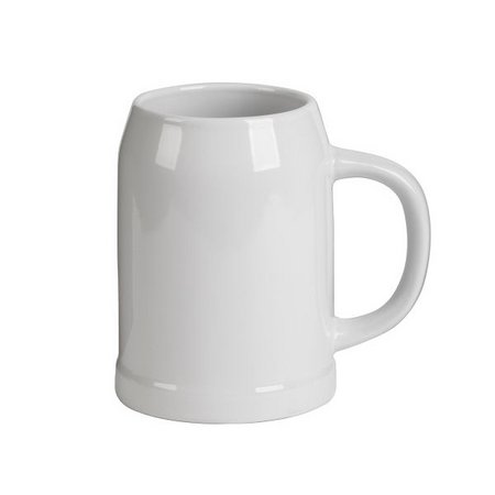 günstig Bierkrug 0,5L weiß mit Logo