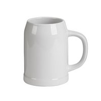 günstig Bierkrug 0,5L weiß mit Logo
