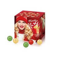 Adventskalender Cube mit Fairtrade Schokolade mit Logo