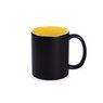 Keramikbecher Tomek Magic Satin schwaz/gelb mit individuellem Logo