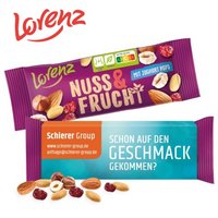 Lorenz Nuss & Frucht im Werbeschuber mit Logo