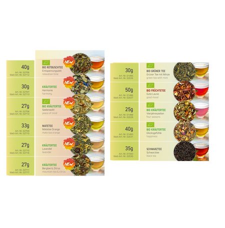 Tee verschiedene Sorten in Kraftpapierdose Midi mit Logo