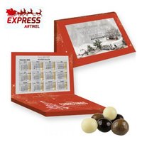Knusperkugeln-Mix, ca. 50g, Express Adventskalender Mini mit Werbekarte mit Logo