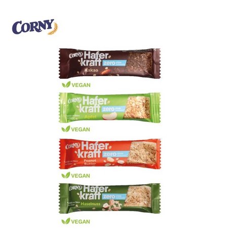Varianten CORNY Haferkraft ohne Zuckerzusatz mit Logo