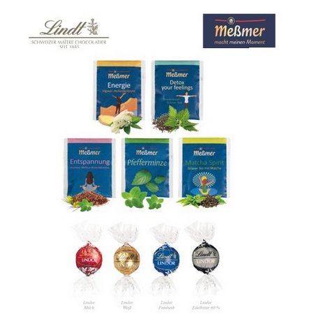 Füllvarianten Tea & Chocolate Box mit Logo