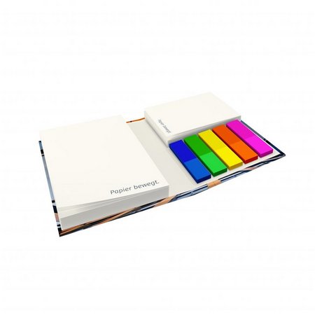 Haftnotizen mit Hardcover 105 x 75 mm, 4-farbig bedruckt mit eigenem Logo