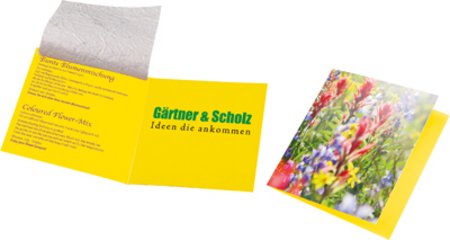Samenpapier Blumenkärtchen mit Logo