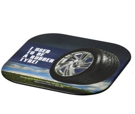 Brite-Mat® quadratischer Untersetzer mit Reifenmaterial mit eigenem Logo