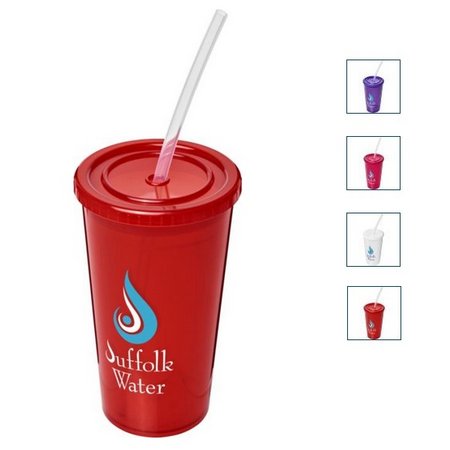 Roter Stadion 350 ml doppelwandiger Becher mit Logo