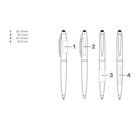 Senator Kugelschreiber Nautic Black mit Touch Pad Funktion mit Werbefläche