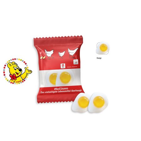 Haribo Schaumzucker Spiegelei im Werbetütchen bedruckt mit Logo