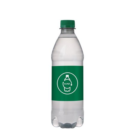 Quellwasser Natur mit Drehverschluß 500 ml grün bedruckt  mit Logo
