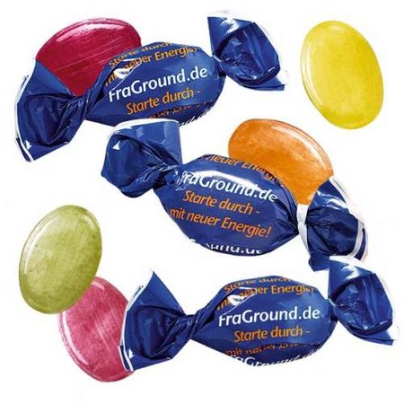 Werbe-Bonbons Fruchtmischung bedruckt mit Logo