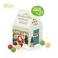 Adventshaus Edition mit Fairtrade Schokolade und Papier Inlay mit Logo