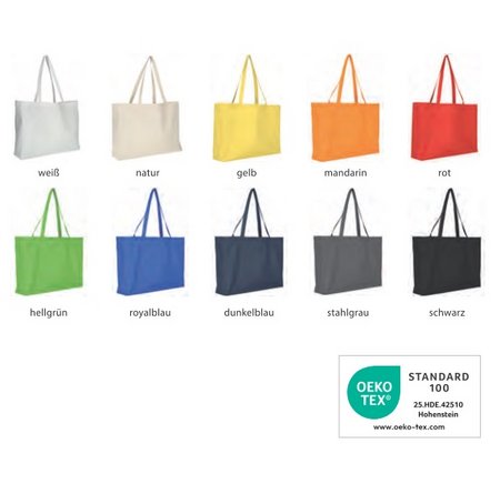 Cotton-Shopper 48 x 36 cm mit Logo in vielen Farben