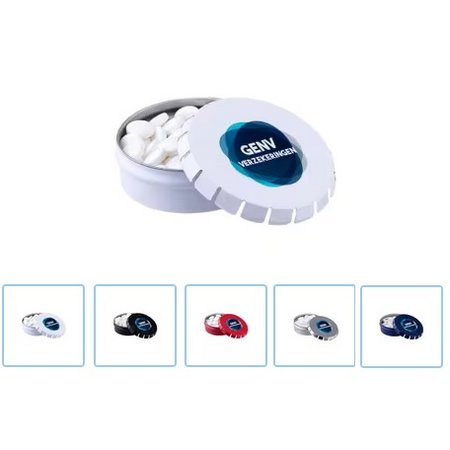 Mini Klick-Klack Dose Pfefferminz mit Werbedruck