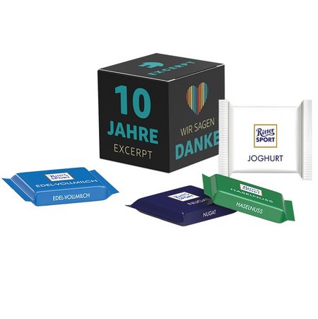 Werbewürfel Ritter SPORT Mini Schokolade mit Logo