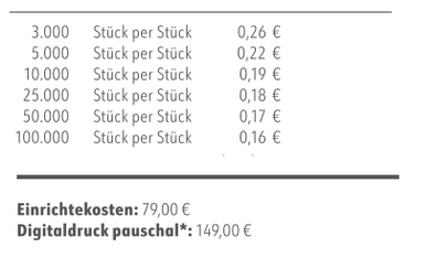 Preisliste Süße Kaubonbons in Werbe-Pyramide 10g mit Logo