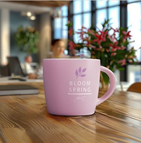 Tasse Handy Velvet rose pink - weiß mit Logo