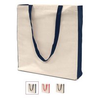 Baumwolltasche PALMA 38 x 42 cm mit Boden- Seitenfalte und langen Henkeln und Logo