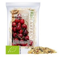 Bio Müsli Sauerkirsche 50g Express Maxi-XL-Tüte mit Etikett und Logo 