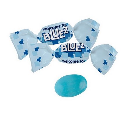 Pfefferminz Bonbons im kompostierbaren Werbewickel  mit Logo