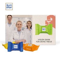Werbe-Klappkarte Ritter SPORT Schokowürfel mit Logo