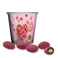 Zartbitter-Himbeer Mandeln 40g im Snackbecher mit Logo