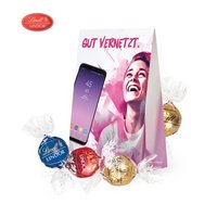 Werbetasche mit süßer Füllung Lindt Londor Pralinés mit individuellem Logo