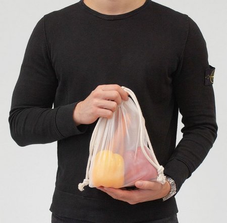 Mehrweg-Obst- und Gemüsebeutel Colombo 25 x 30 cm mit Zugkordel  mit eigenem Logo