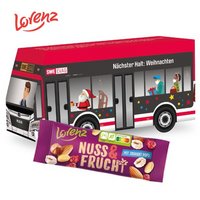 3D Präsent Bus Lorenz Nuss & Frucht mit Logo