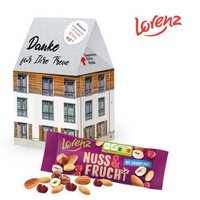 3D Präsent Haus mit Lorenz Nuss & Frucht mit Logo