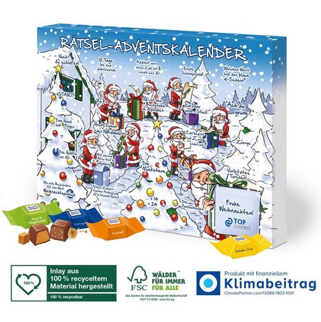 Adventskalender mit Ritter Sport Schokowürfel mit Logo