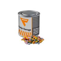 Mini-Farbdose mit Mini Schokolinsen mit Logo